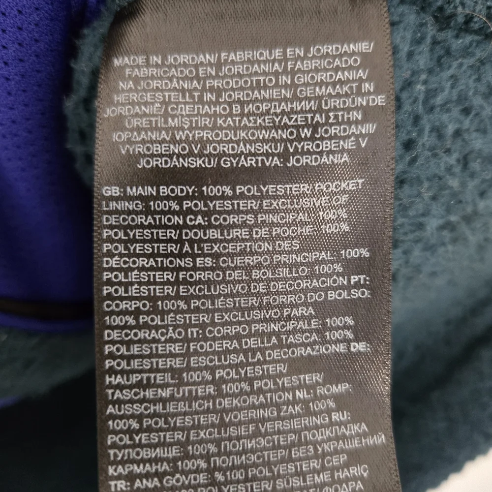 The North Face Fleece Full Zip Jacket, Hunter green purple and orange Size M